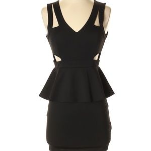 Sparkle & Fade Solid Black Casual Dress Size 2